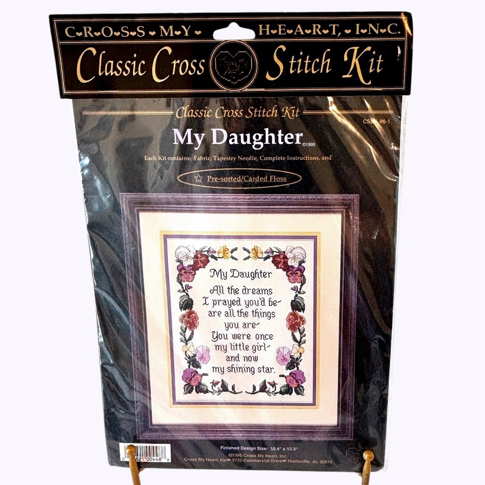 Vintage 1995 Cross My Heart Cross Stitch Kit My Daughter CSBK-96-1 10x13 Sealed